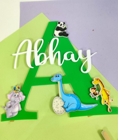 Personalised Kids Name Plate - Animal Theme(25cm)